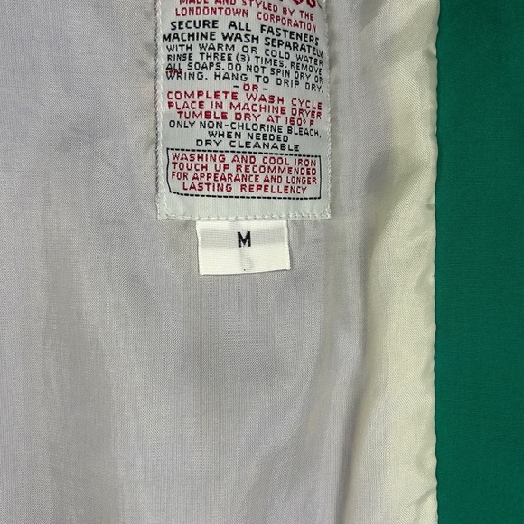 London Fog Blue and Green Jacket vintage print sz M - Picture 5 of 9